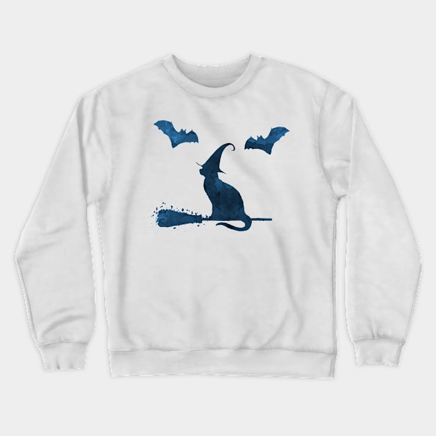 Witch cat Crewneck Sweatshirt by TheJollyMarten